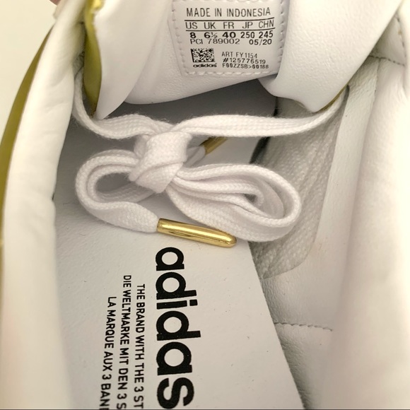 Adidas Superstar Metallic Gold FY1154 leather tre - Picture 10 of 12